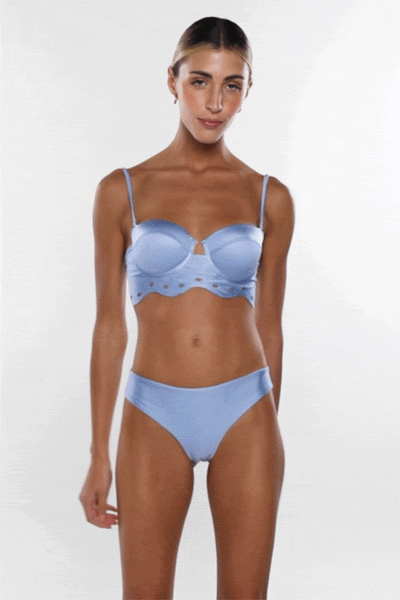 Top La Femme Mini Pois Bleu
