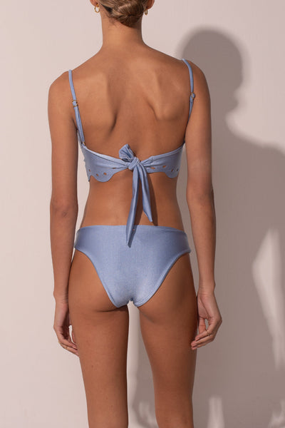 Top La Femme Mini Pois Bleu