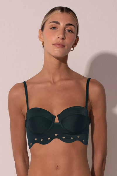 Top La Femme Mini Dotted Emeraude 