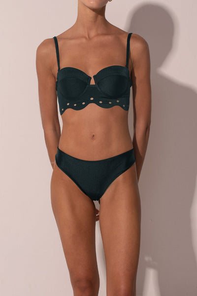 Top La Femme Mini Dotted Emeraude 