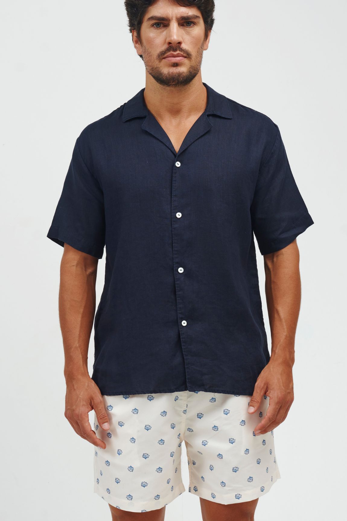 Camisa The Navy Resort Hommes Lin 