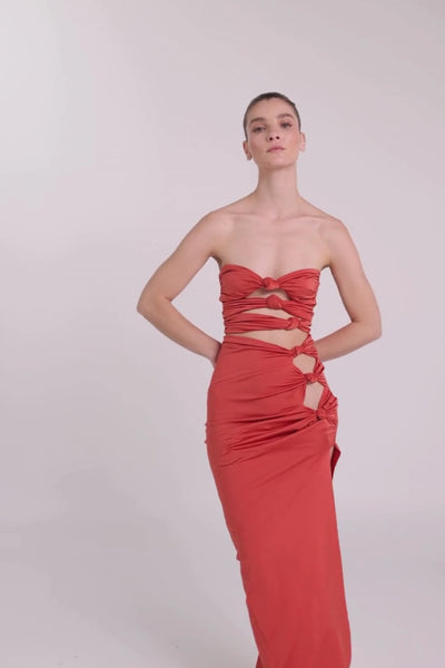 Vestido Auric Crimson